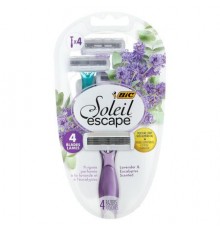 BIC, Soleil Escape, Women's Disposable Razors, Lavender & Eucalyptus, 4 Razors