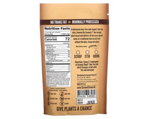 Coconut Cloud, Vegan Chai Tea Latte , 7 oz (198 g)