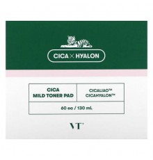 VT Cosmetics, Cica Mild Toner Pad, 60 Pads, 130 ml