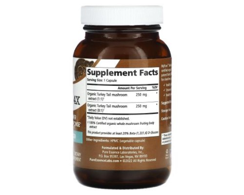 Pure Essence, My Pure, Turkey Tail 4X, 60 Vegi-Caps