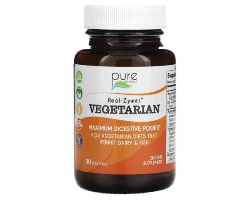 Pure Essence, Real-Zymes, Vegetarian, 30 Vegi-Caps
