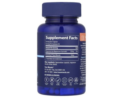 Trace, Magnesium Glycinate, 90 Capsules Trace, Magnesium Glycinate, 90 Capsules