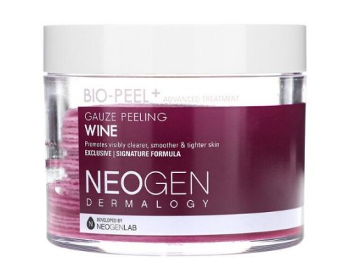 Neogen, Dermalogy, Bio-Peel + Advanced Treatment, Gauze Peeling, Wine, 30 Count, 6.76 fl oz (200 ml)
