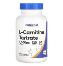 Nutricost, L-Carnitine Tartrate, 120 Capsules (500 mg per Capsule)