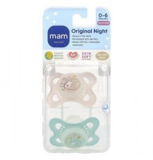 MAM, Original Night, Pacifier, 0-6 Months, 2 Count