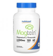Nutricost, Magtein®, Magnesium L-Threonate, 120 Capsules (666 mg per Capsule)