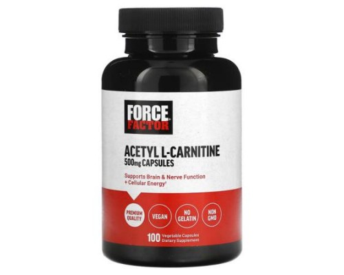 Force Factor, Acetyl L-Carnitine, 500 mg, 100 Vegetable Capsules Force Factor, Acetyl L-Carnitine, 500 mg, 100 Vegetable Capsules