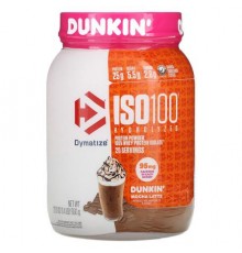 Dymatize, ISO100® Hydrolyzed, 100% Whey Protein Isolate, Dunkin’ Mocha Latte, 1.4 lb (650 g)