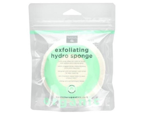 Earth Therapeutics, Exfoliating Hydro Sponge, Round, 1 Sponge Earth Therapeutics, Exfoliating Hydro Sponge, Round, 1 Sponge