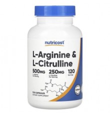 Nutricost, L-Arginine & L-Citrulline, 120 Capsules