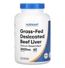 Nutricost, Grass-Fed Desiccated Beef Liver, 240 Capsules (750 mg per Capsule)