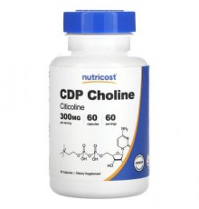 Nutricost, CDP Choline, Citicoline, 300 mg, 60 Capsules