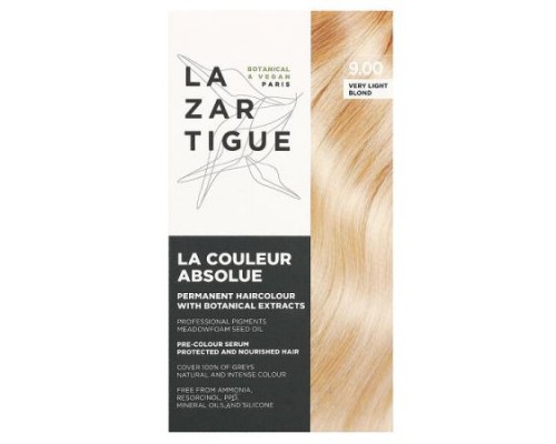 Lazartigue, Permanent Haircolor with Botanical Extracts, 9.00 Very Light Blond, 1 Application