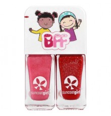 SuncoatGirl, Beauties Nail Polish Duo Set, Ballerina Pink Shimmer & Cherry Red, 2 Piece Set