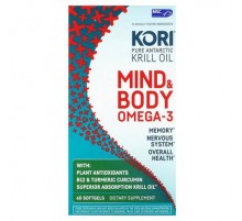 Kori, Pure Atlantic Krill Oil, Mind & Body Omega-3, 60 Softgels