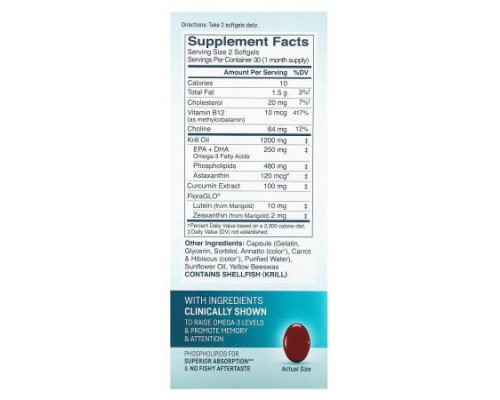 Kori, Pure Atlantic Krill Oil, Mind & Body Omega-3, 60 Softgels