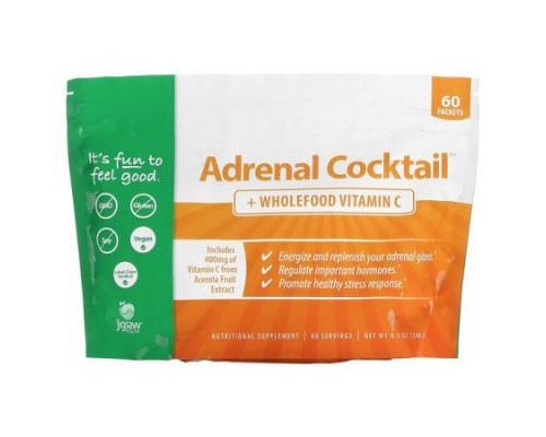 Jigsaw Health, Adrenal Cocktail + Wholefood Vitamin C, 60 Packets, 4 g Each Jigsaw Health, Adrenal Cocktail + Wholefood Vitamin C, 60 Packets, 4 g Each