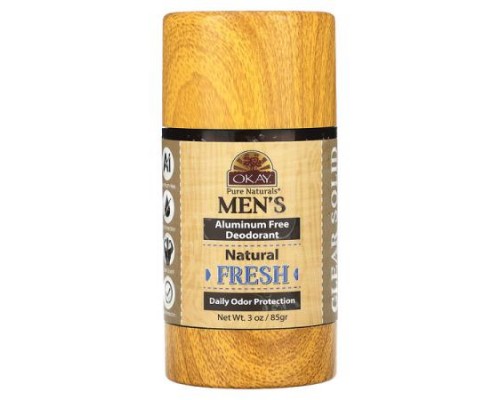 Okay Pure Naturals, Men's Aluminum Free Deodorant, Natural Fresh, 3 oz (85 g) Okay Pure Naturals, Men's Aluminum Free Deodorant, Natural Fresh, 3 oz (85 g)