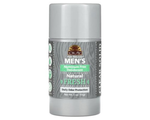 Okay Pure Naturals, Men's Aluminum Free Deodorant, Fresh, 3 oz (85 g) Okay Pure Naturals, Men's Aluminum Free Deodorant, Fresh, 3 oz (85 g)