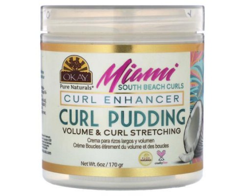 Okay Pure Naturals, Miami South Beach Curls, Curl Pudding, 6 oz (170 g)