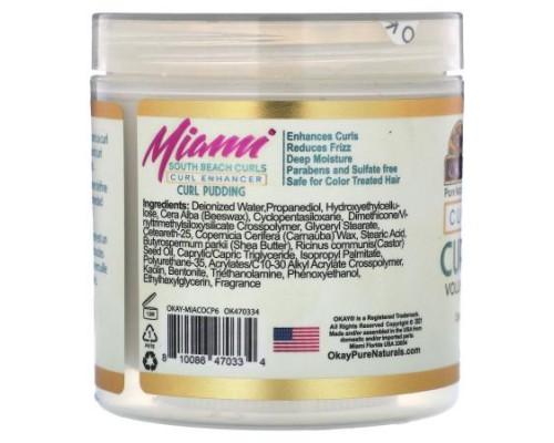 Okay Pure Naturals, Miami South Beach Curls, Curl Pudding, 6 oz (170 g)