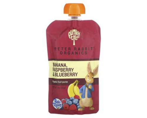 Pumpkin Tree Organics, Peter Rabbit Organics, Organic Fruit Puree, Banana, Raspberry & Blueberry, 4 oz (113 g)