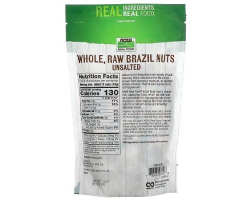 NOW Foods, Real Food, Raw Brazil Nuts, Whole, Unsalted, 12 oz (340 g)