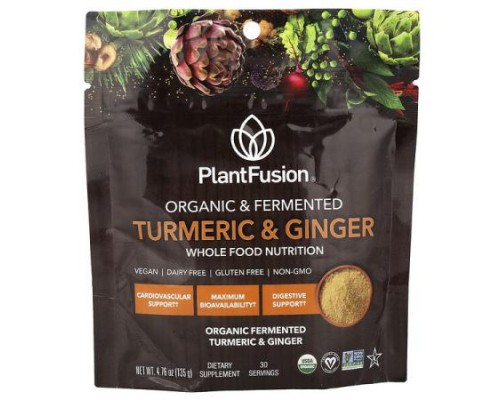 PlantFusion, Organic & Fermented Turmeric & Ginger, 4.76 oz (135 g)