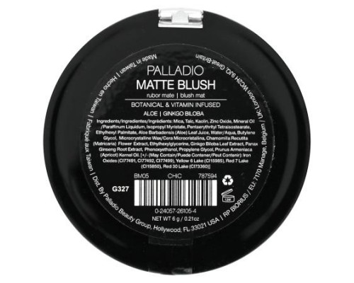 Palladio, Matte Blush, Chic BM05, 0.21 oz (6 g)