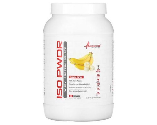 Metabolic Nutrition, ISOpwdr, Whey Protein Isolate, Banana Cream, 3.04 lb (1,380 g)