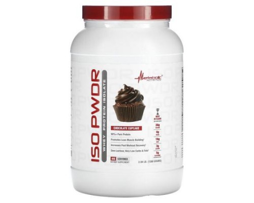 Metabolic Nutrition, ISOpwdr, Whey Protein Isolate, Chocolate Cupcake, 3.04 lb (1,380 g) Metabolic Nutrition, ISOpwdr, Whey Protein Isolate, Chocolate Cupcake, 3.04 lb (1,380 g)