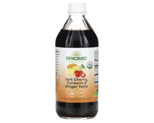 Dynamic Health, Tart Cherry, Turmeric & Ginger Tonic, Glass, 16 fl oz (473 ml) Dynamic Health, Tart Cherry, Turmeric & Ginger Tonic, Glass, 16 fl oz (473 ml)