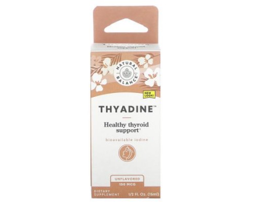 Natural Balance, Thyadine, Healthy Thyroid Support, Unflavored, 150 mcg, 0.5 fl oz (15 ml)