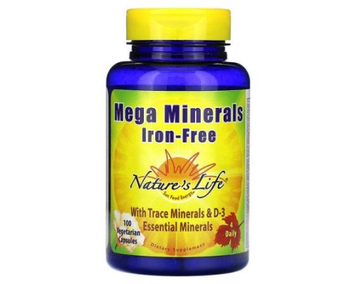 Nature's Life, Mega Minerals, Iron Free, 100 Vegetarian Capsules Nature's Life, Mega Minerals, Iron Free, 100 Vegetarian Capsules