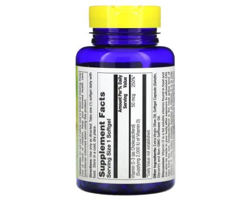 Nature's Life, D-3, 50 mcg (2,000 IU), 240 Softgels
