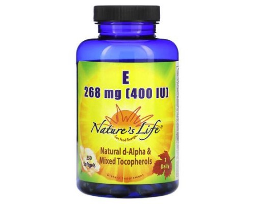 Nature's Life, Vitamin E, 268 mg (400 IU), 250 Softgels