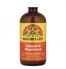 Nature's Life, Calcium & Magnesium, Natural Orange, 16 fl oz (473 ml)