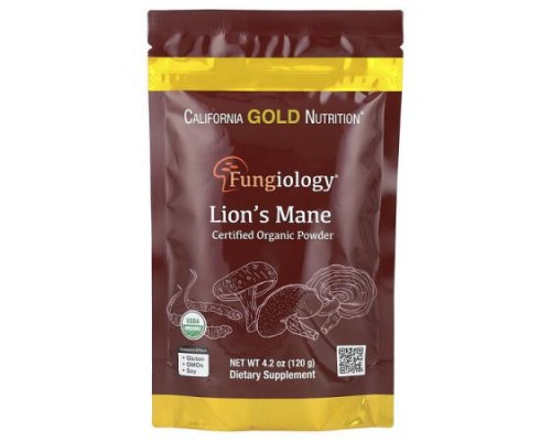 California Gold Nutrition, Fungiology®, Certified Organic Lion's Mane Powder, 4.2 oz (120 g) California Gold Nutrition, Fungiology®, Certified Organic Lion's Mane Powder, 4.2 oz (120 g)