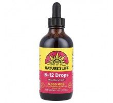 Nature's Life, B-12 Drops, Mixed Berry, 5,000 mcg, 4 fl oz (120 ml)