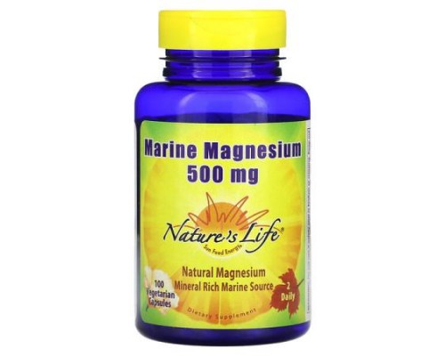 Nature's Life, Marine Magnesium, 100 Vegetarian Capsules (250 mg per Capsule)
