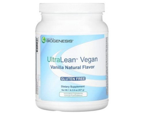 Nutra BioGenesis, UltraLean Vegan, Natural Vanilla, 1 lb 2.6 oz (527 g)