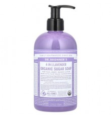 Dr. Bronner's, 4-In-1 Organic Sugar Soap, For Face, Body, Hands & Hair, Lavender, 12 fl oz (355 ml)