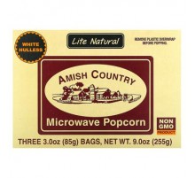 Amish Country Popcorn, Microwave Popcorn, Lite Natural, 3 Bags, 3 oz (85 g) Each