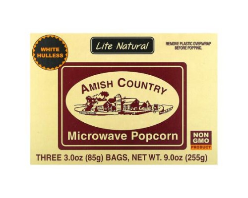 Amish Country Popcorn, Microwave Popcorn, Lite Natural, 3 Bags, 3 oz (85 g) Each Amish Country Popcorn, Microwave Popcorn, Lite Natural, 3 Bags, 3 oz (85 g) Each
