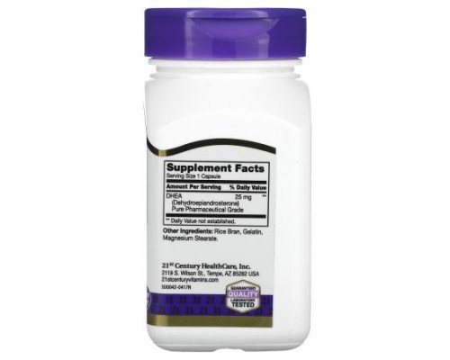 21st Century, DHEA, 25 mg, 90 Capsules 21st Century, DHEA, 25 mg, 90 Capsules