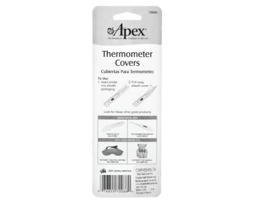 Apex, Thermometer Covers, 55 Sanitary Single-Use Covers Apex, Thermometer Covers, 55 Sanitary Single-Use Covers