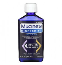 Mucinex, Nightshift, Cold & Flu, For Ages 12+, 6 fl oz (180 ml)