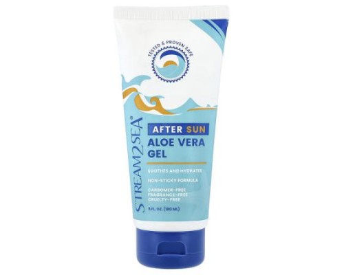 Stream2Sea, After Sun Aloe Vera Gel, Fragrance-Free, 6 fl oz (180 ml)