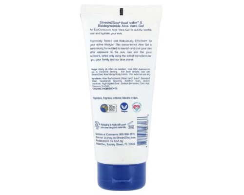 Stream2Sea, After Sun Aloe Vera Gel, Fragrance-Free, 6 fl oz (180 ml)
