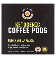 RAPIDFIRE, Ketogenic Coffee Pods, French Vanilla, Medium Roast, 16 Pods, 8.48 oz (240 g)